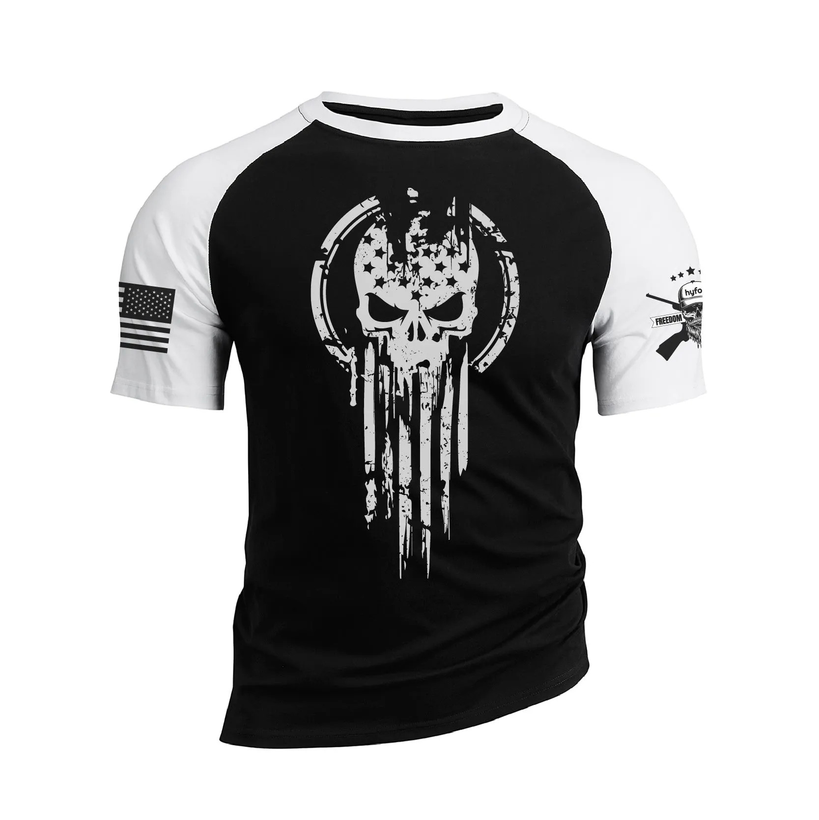 THE PUNISHER 100% COTTON RAGLAN GRAPHIC TEE