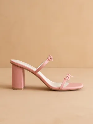 The Wendy | Pink Double Strap Bow Heels