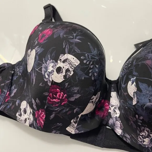 Torrid Womens NWT Skull Smoothing Lightly Lined Full Coverage Balconette Bra 42F