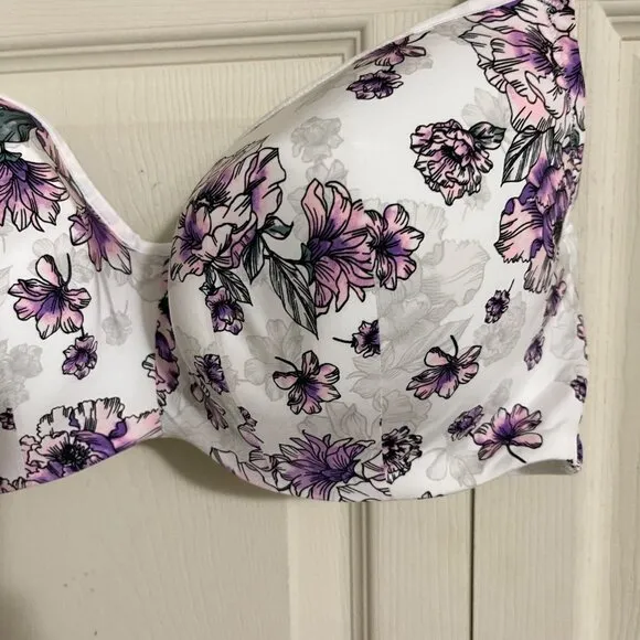 Torrid Womes NWT White Floral Full-Coverage Balconette Lightly Lined Bra 42F