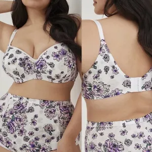 Torrid Womes NWT White Floral Full-Coverage Balconette Lightly Lined Bra 42F