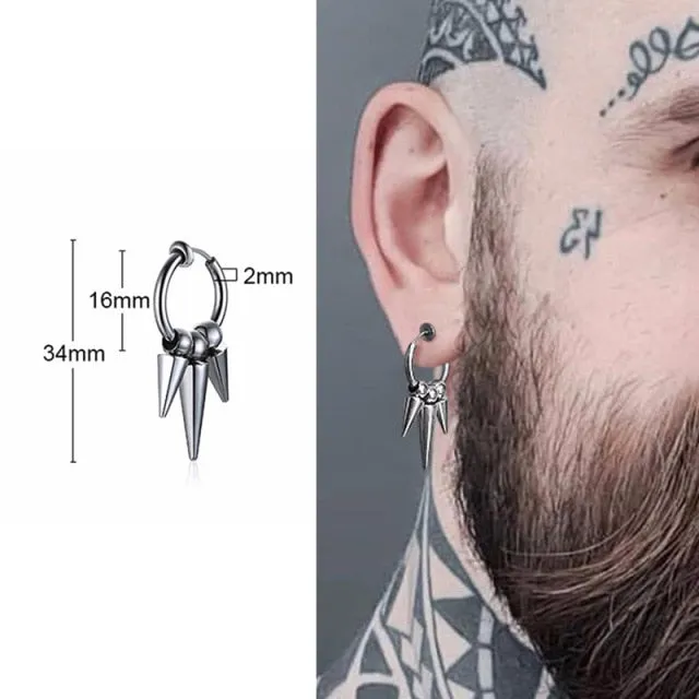 Triangle Long Chain Cuff Earring, without piercing