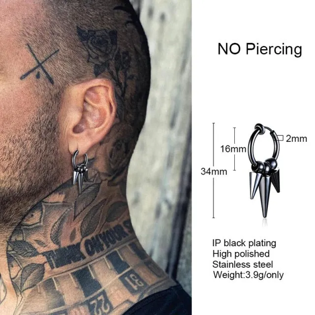 Triangle Long Chain Cuff Earring, without piercing
