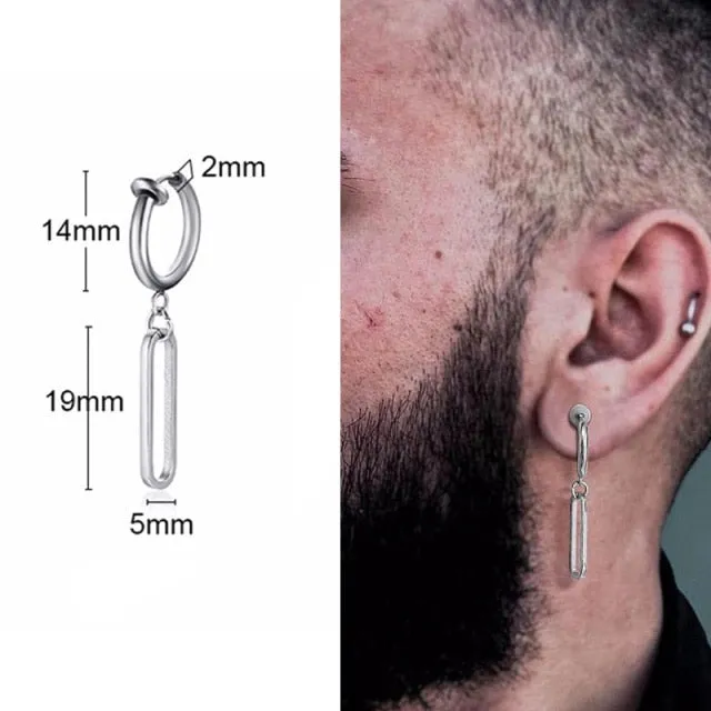 Triangle Long Chain Cuff Earring, without piercing