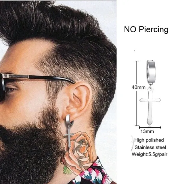 Triangle Long Chain Cuff Earring, without piercing