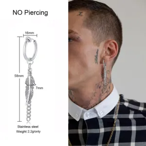 Triangle Long Chain Cuff Earring, without piercing