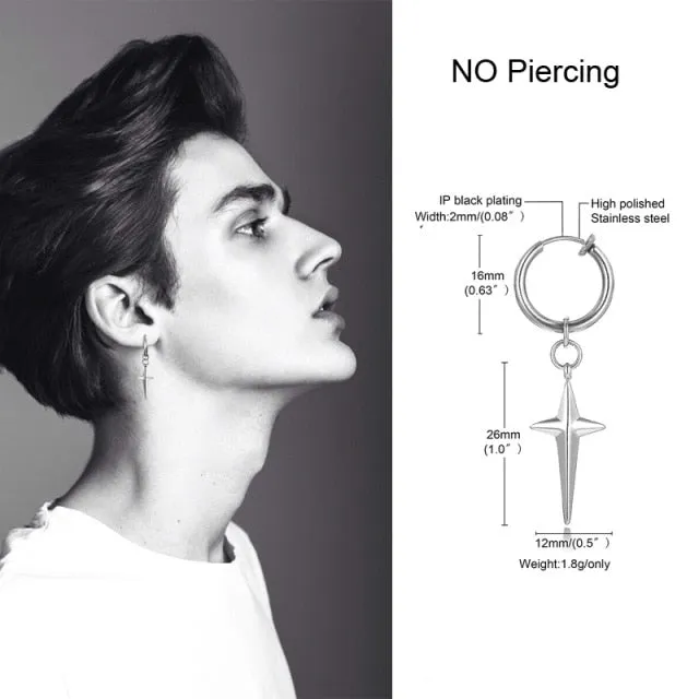 Triangle Long Chain Cuff Earring, without piercing