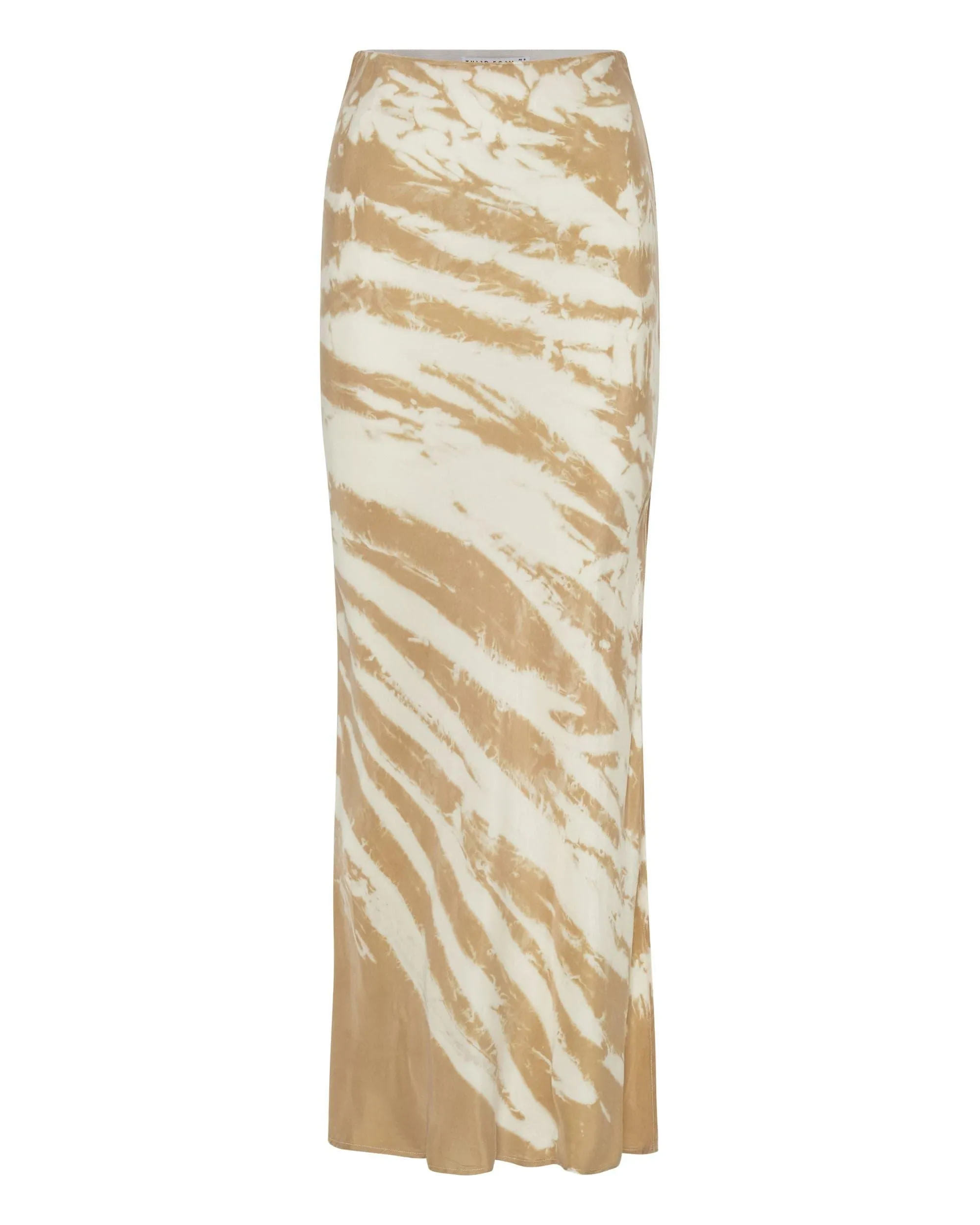 TWIST THROUGH BIAS MAXI SKIRT | TAN TIE DYE