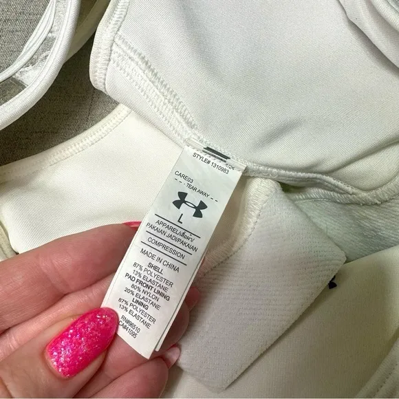 Under Armour Sports Bra Metallic Gold &amp; White Size Large