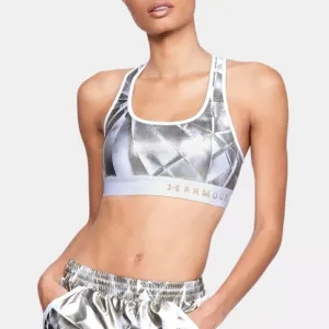 Under Armour Sports Bra Metallic Gold &amp; White Size Large