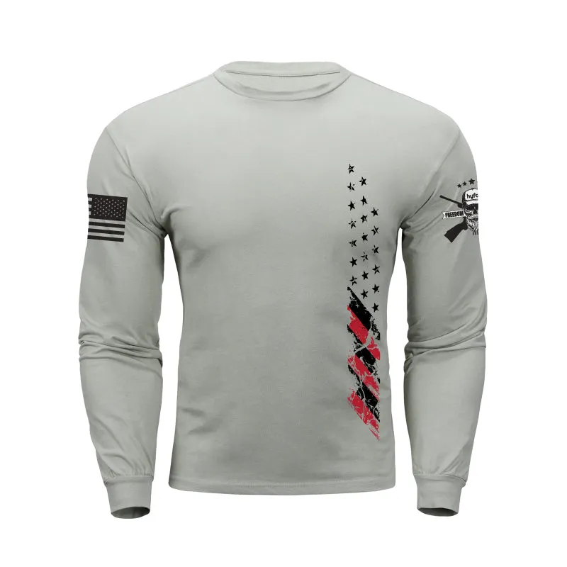 USA FLAG 100%COTTON GRAPHIC LONG SLEEVE T-SHIRT
