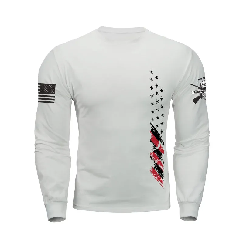 USA FLAG 100%COTTON GRAPHIC LONG SLEEVE T-SHIRT
