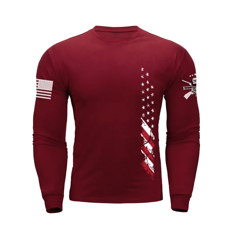 USA FLAG 100%COTTON GRAPHIC LONG SLEEVE T-SHIRT