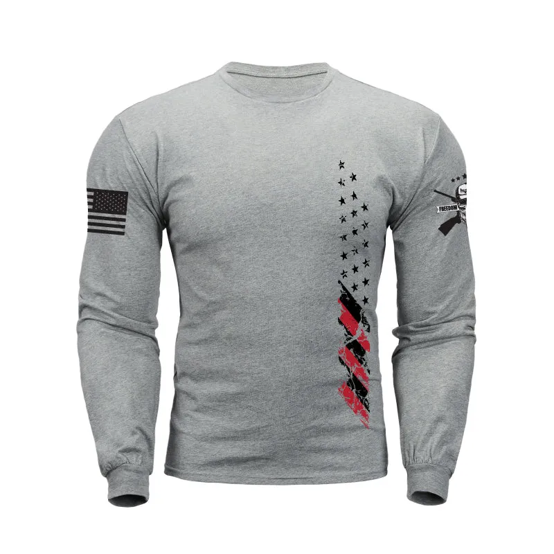 USA FLAG 100%COTTON GRAPHIC LONG SLEEVE T-SHIRT