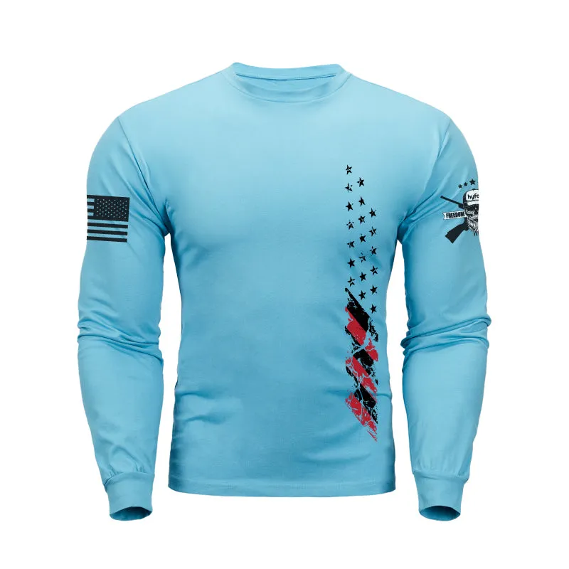 USA FLAG 100%COTTON GRAPHIC LONG SLEEVE T-SHIRT
