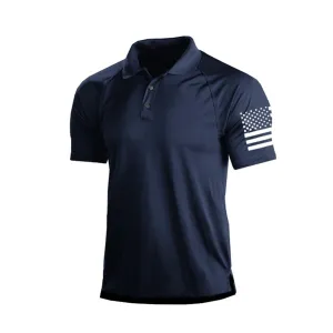 USA FLAG USA FLAG RAGLAN GRAPHIC POLO SHIRT