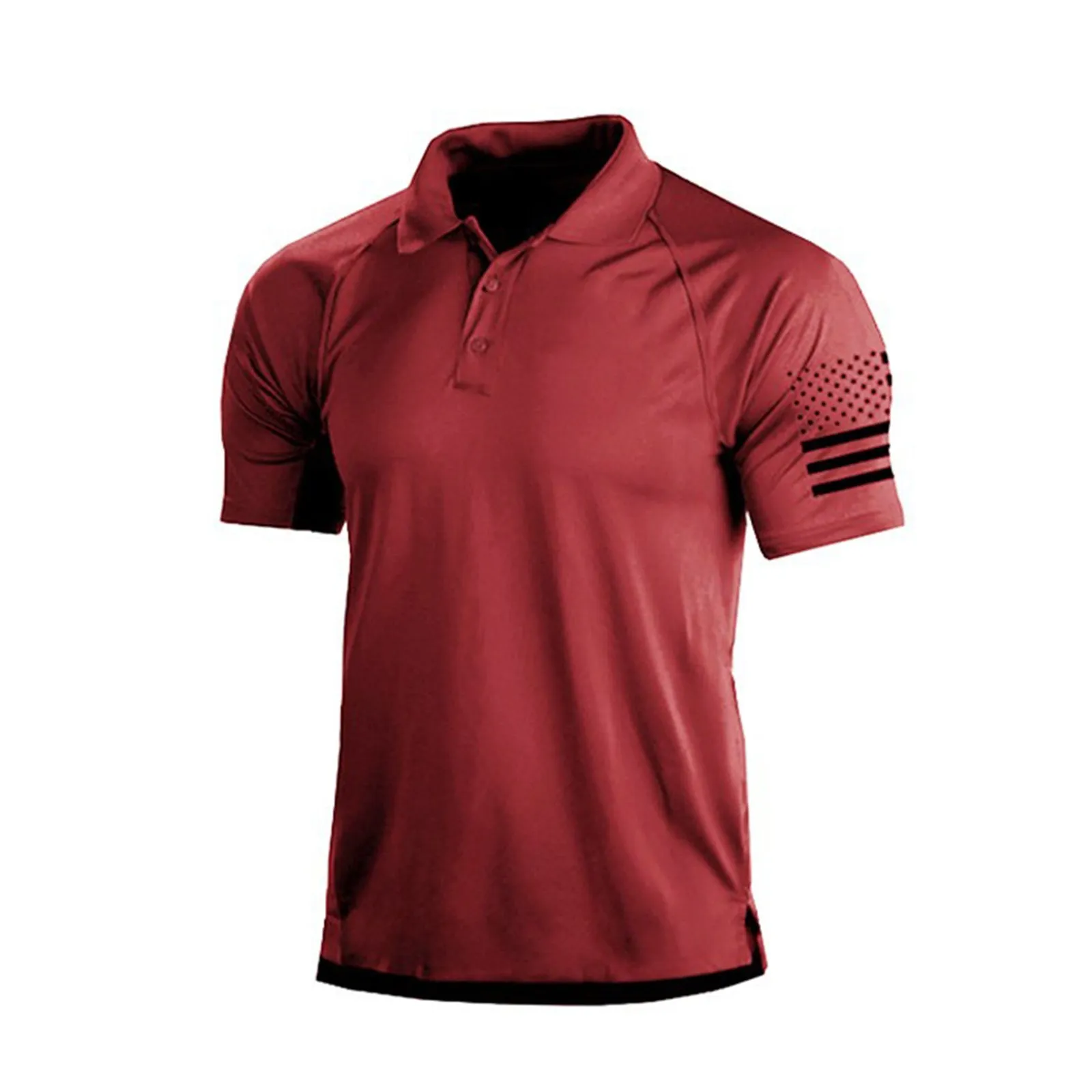 USA FLAG USA FLAG RAGLAN GRAPHIC POLO SHIRT