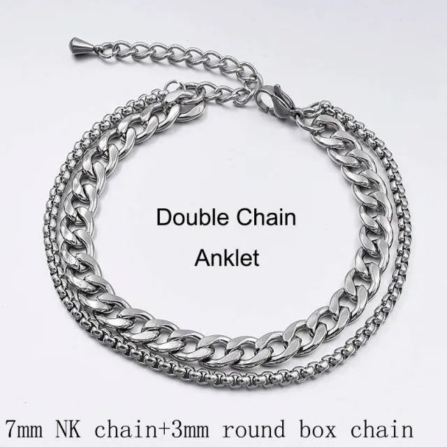 Viking Chain Ankle Bracelet, Stainless Steel
