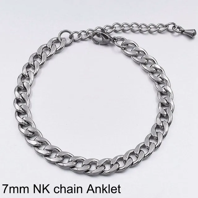 Viking Chain Ankle Bracelet, Stainless Steel