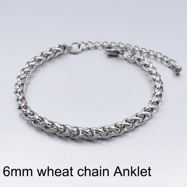 Viking Chain Ankle Bracelet, Stainless Steel