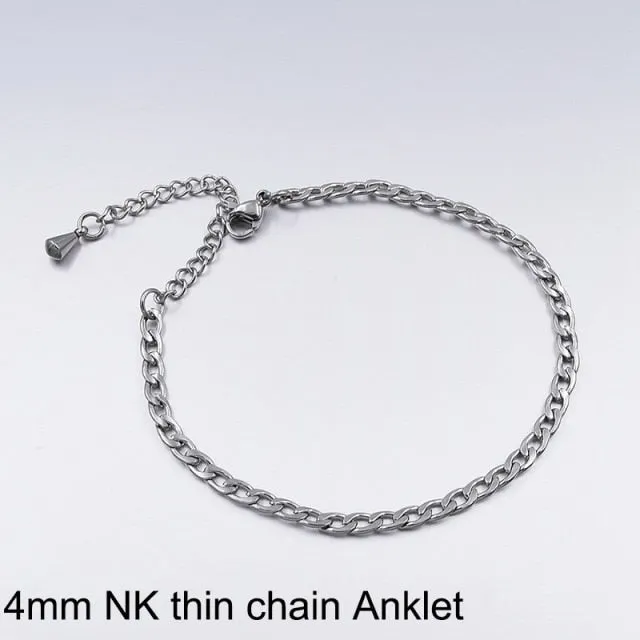 Viking Chain Ankle Bracelet, Stainless Steel