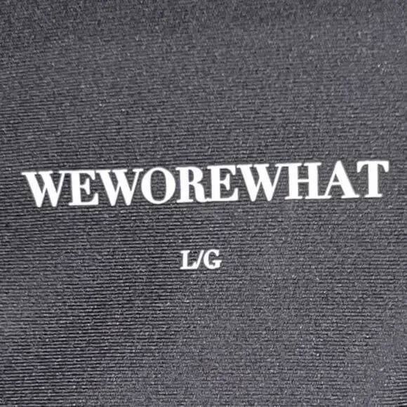 WeWoreWhat Solid Lace Up Biker Shorts in Black (L)