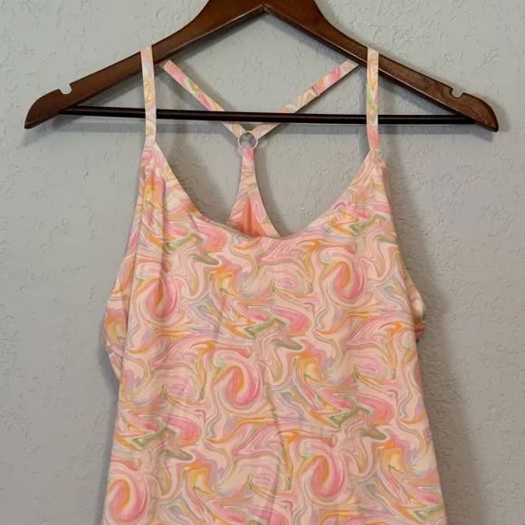 Women's Outdoor Voices Groovy Pastel Printed Exercise Dress with Shorts
